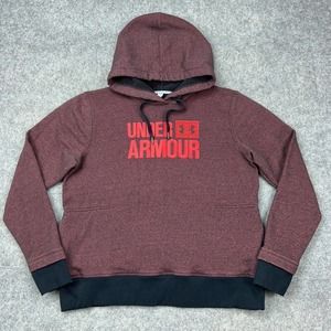 Under Armour Sweater Womens Large Brown Hoodie Threadborne Fleece Sweatshirt‎